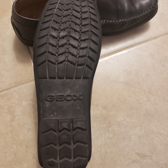 GEOX Black Leather Car Loafers Mocs Driving Shoes - Picture 4 of 9